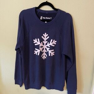 Women's Snowflake Navy Blue Sweatshirt